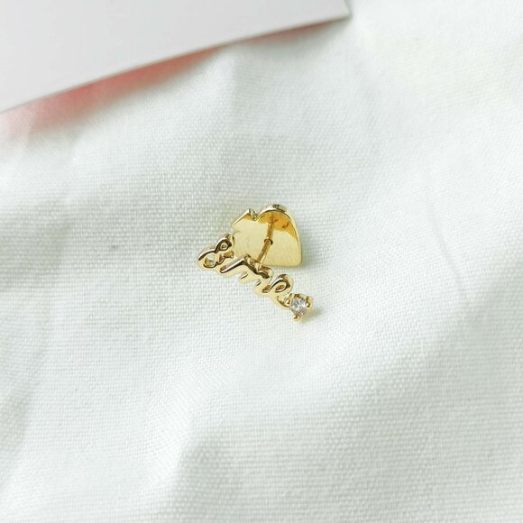 Kate Spade You & Me Crystal Gold Stud Earrings - Picture 3 of 3